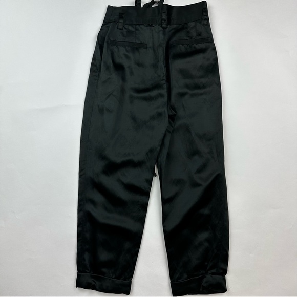 Marc Jacobs High Waist Satin Pleated Cuffed Trouser Pants Size 6 - Picture 6 of 9